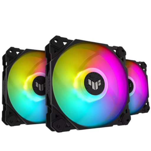 Asus Tuf Gaming TF120 ARGB Case Fan, Aura Sync Compatibility, Black Triple Pack Fans