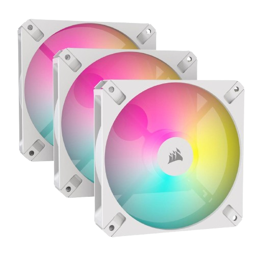 CORSAIR AR120 RGB White 120mm ARGB-compatible Fan, Triple Pack