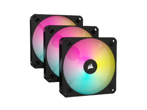 CORSAIR iCUE AR120 Digital RGB 120mm PWM BLACK Fan, Triple Pack