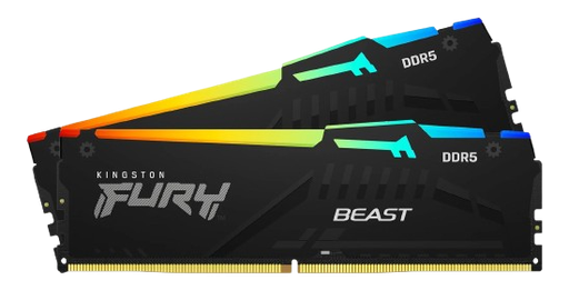 Kingston 32GB 5200MT/s DDR5 CL40 DIMM (Kit of 2) FURY Beast RGB XMP KF552C40BBAK2-32