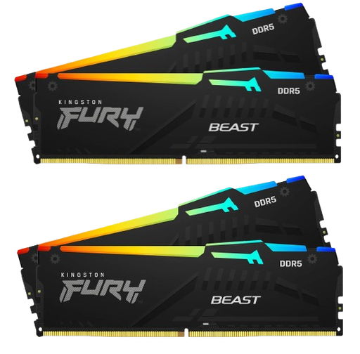 Kingston 32GB 5200MT/s DDR5 CL40 DIMM (Kit of 4) FURY Beast RGB XMP