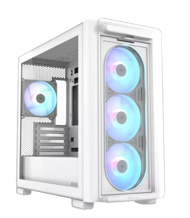 ASUS A23 PLUS, pre-installed ARGB fans, micro-ATX White Case