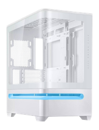 Asus Prime AP202 ARGB, fully tempered curved glass, Micro-ATX White Case 